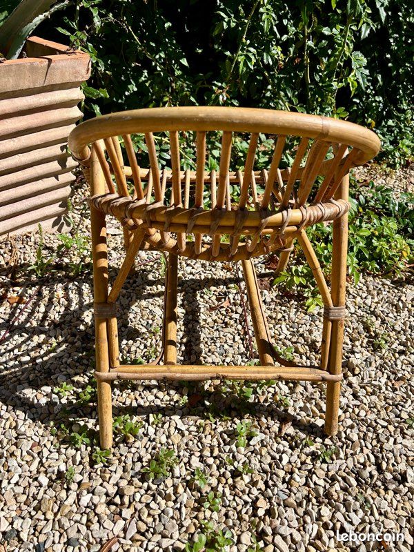Fauteuil rotin enfant vintage (image 9)