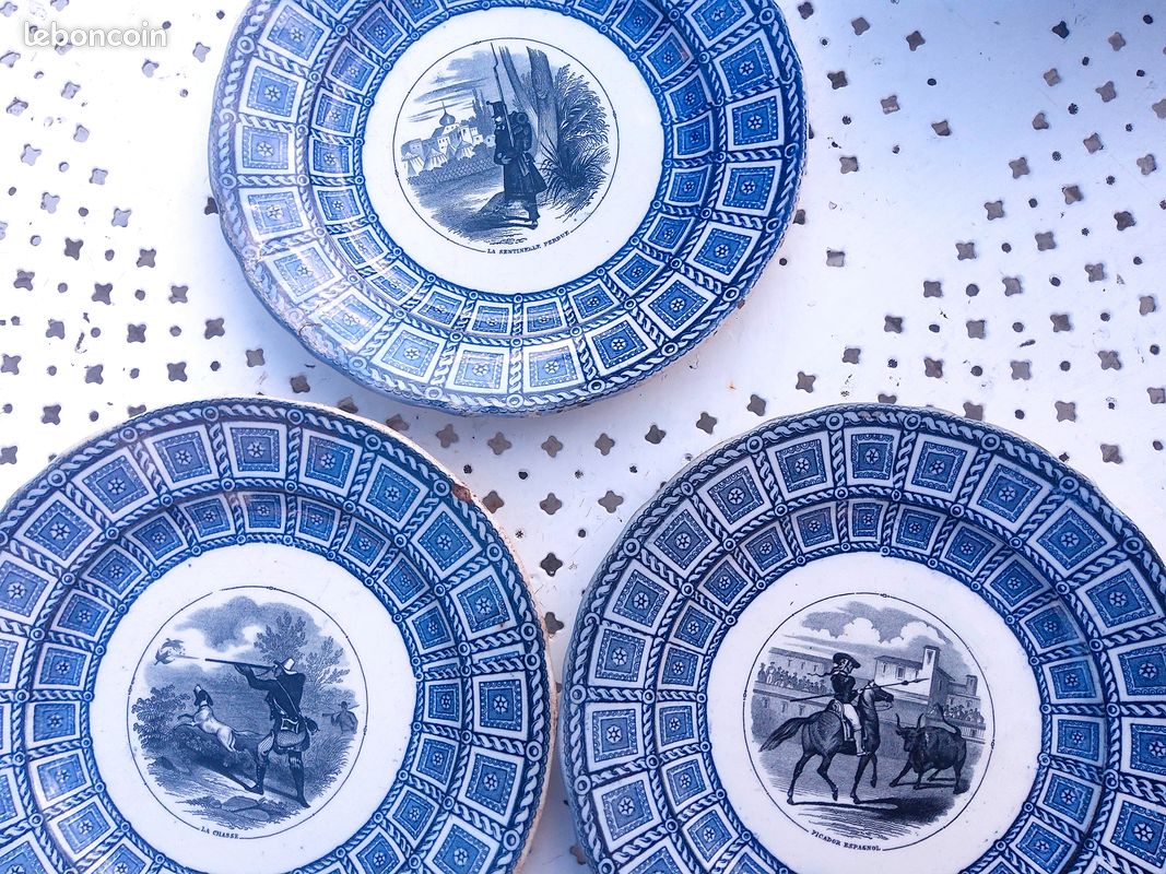 Assiettes parlantes J.Vieillard - Bordeaux XIX eme (image 1)