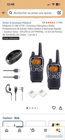 Lot De 8 Talkies-walkies Midland XT70 PMR – Parfait Pour Les Sorties En Groupe