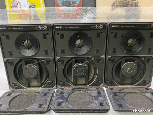 Enceintes Philips MFB – 541/544/545 – Asservies & Amplifiées – Vintage – Noir