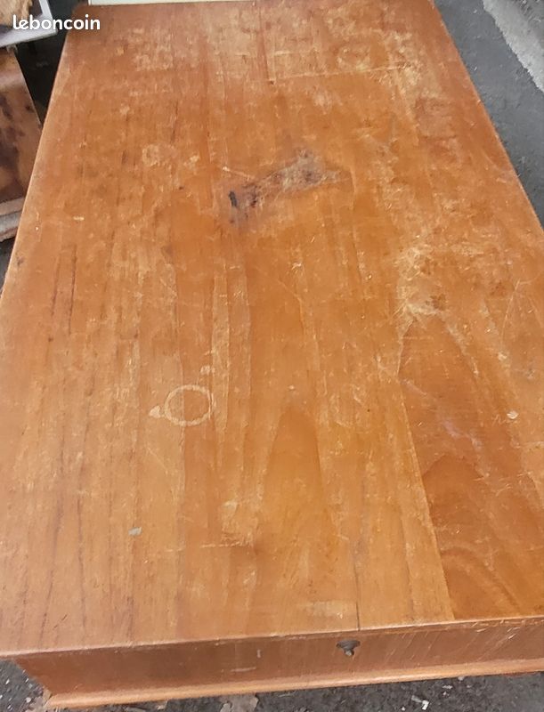 Table basse en bois massif style rustique / campagne chic (image 5)