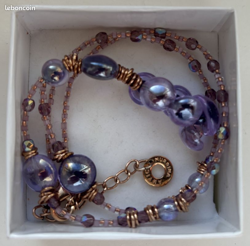 Parure bijoux en verre de Murano collier et boucles d'oreille (image 6)