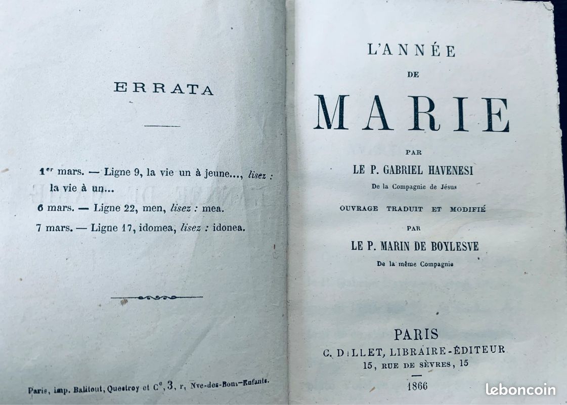 Livre religieux catholique de 1866 l’année de Marie (image 14)