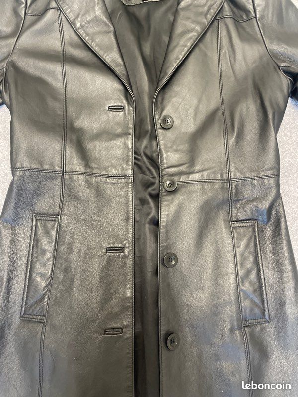 Longue veste en cuir CUIROPOLIS taille 38 (image 4)