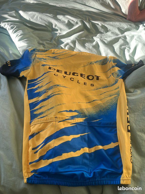 Maillot De Cyclisme Vintage Peugeot - Collection - Taille L - Blanc - Homme