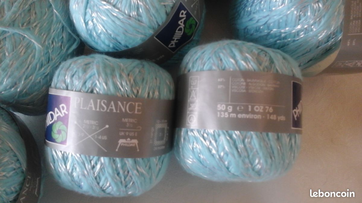 8 pelotes PLAISANCE phildar turquoise (coton) (image 2)