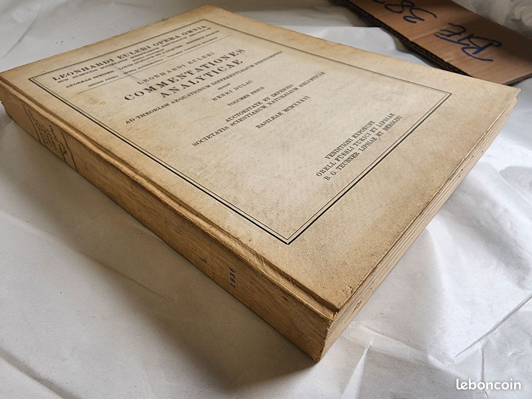 Livre Commentationes Analyticae - Leonhard Euler - Volumen Prius - 1936 (image 2)