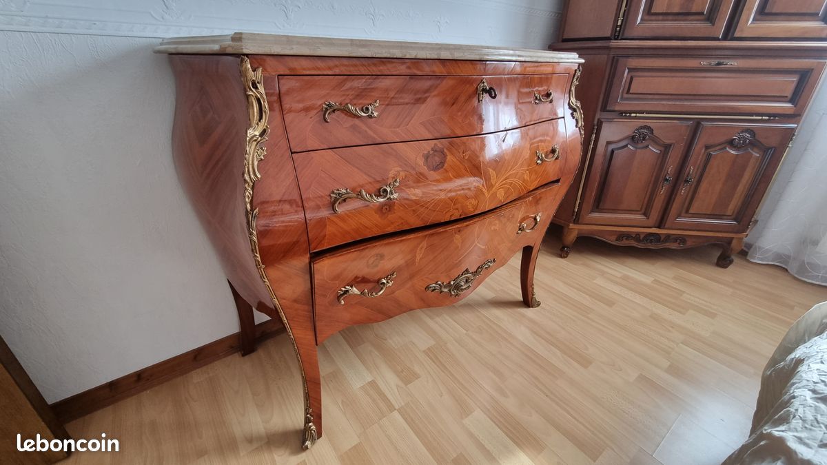 Commode Vintage Rose Palazzo INT - 6 Tiroirs - Table De Chevet/placard - Bois - Neuf