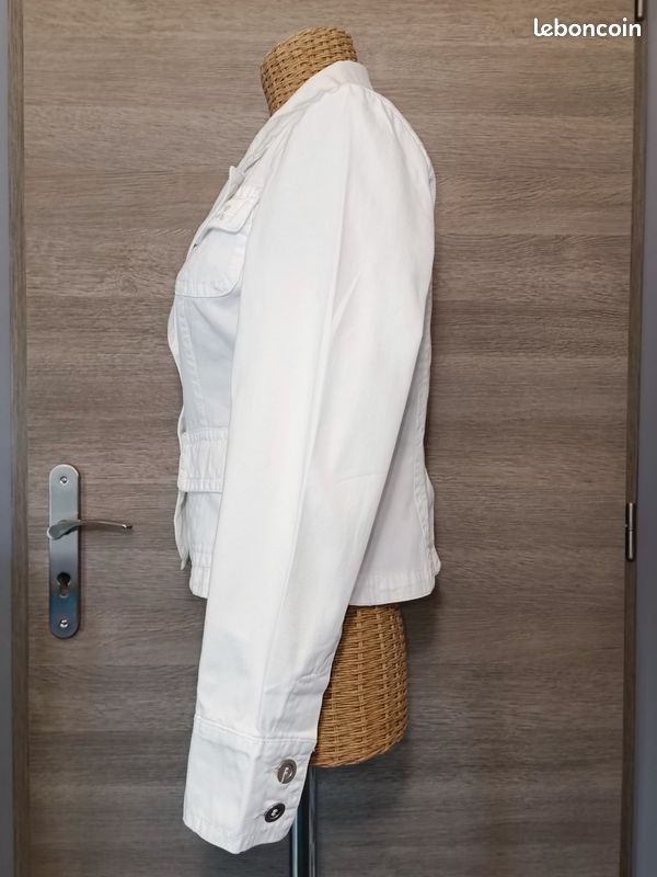Veste blanche en jean femme T36 Neuve DUF77 (image 4)