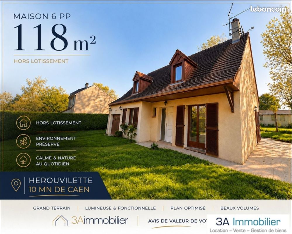 Maison 7 pièces 118 m² · à Hérouvillette · 118 m² · 329 000 €