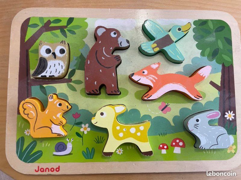 Puzze Janod en bois ferme et forêt 7 pièces (image 3)