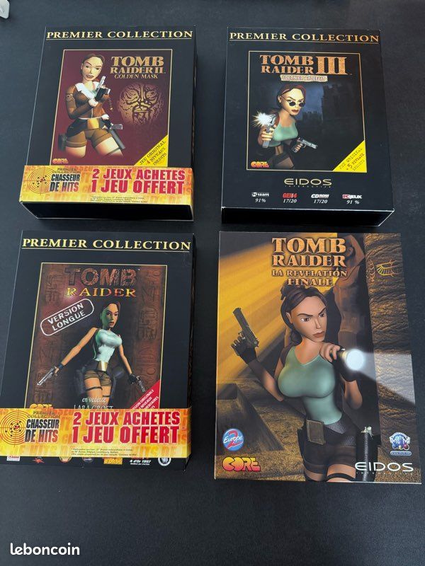 Tomb Raider L'Intégrale Sur PC - Coffret 1998 Eidos, Très Bon état