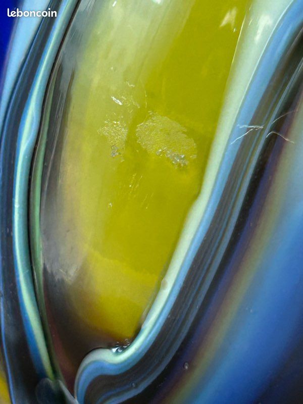 Coupe en verre de MURANO, bleu rouge, année 1960 | Kaufen auf