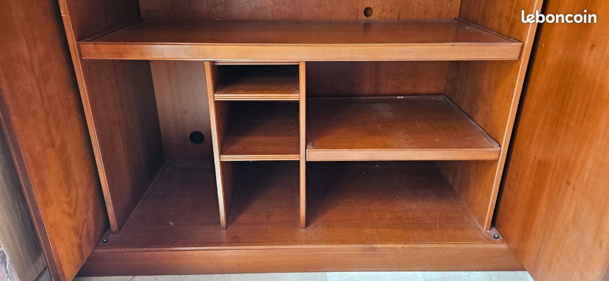 Grand meuble bureau / secrétaire en bois massif avec rangements (image 3)