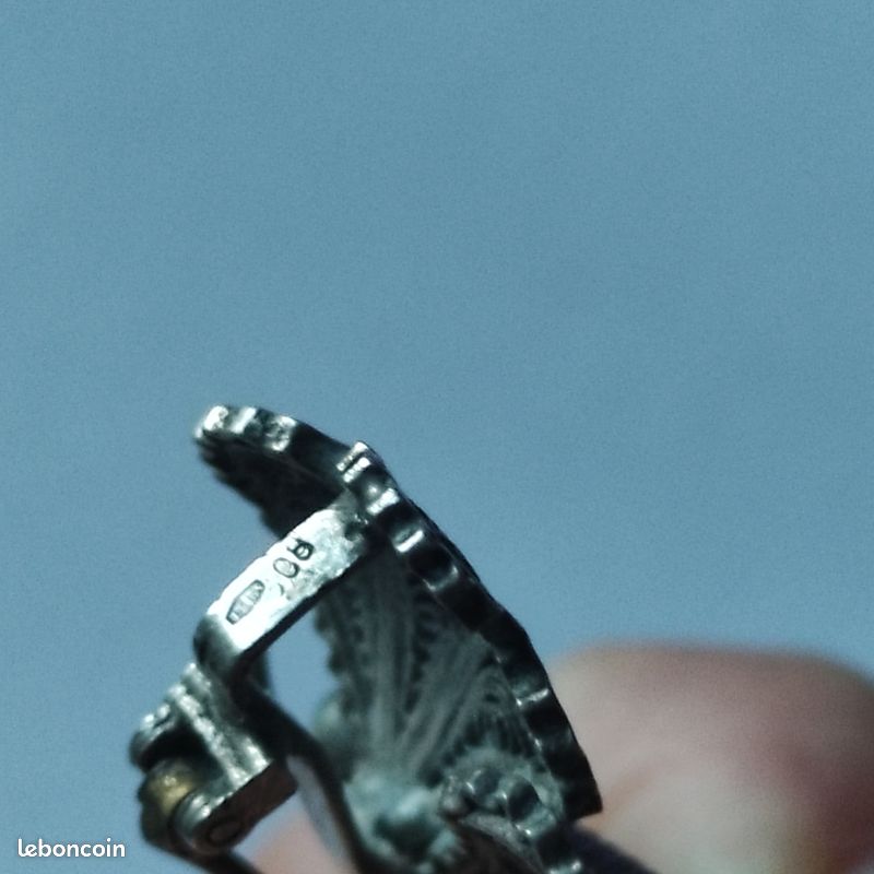 Broche vintage, argent filigrané, émail, papillon (D'occasion) à Genève pour CHF 40 - retrait