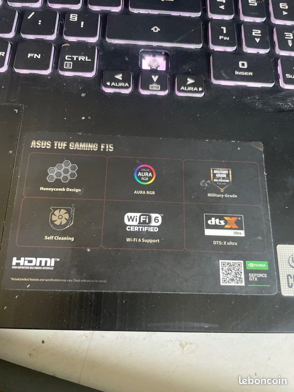 PC Gamer ASUS TUF Dash F15 - I5 11e, RTX 3050, 8Go RAM, 512Go SSD - état Parfait