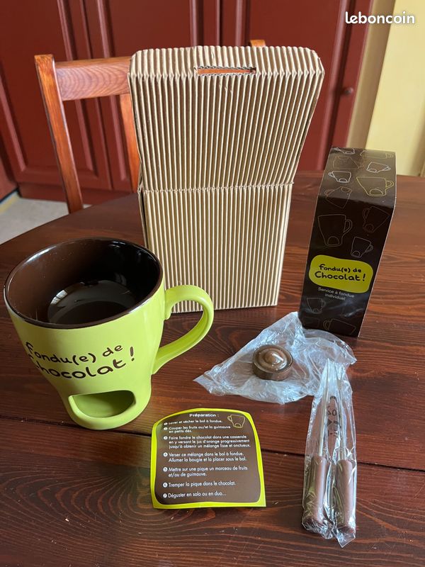 Set De 2 Tasses Pour Fondue Au Chocolat Ou Guimauve - Multicouleur, Neuf Sous Emballage