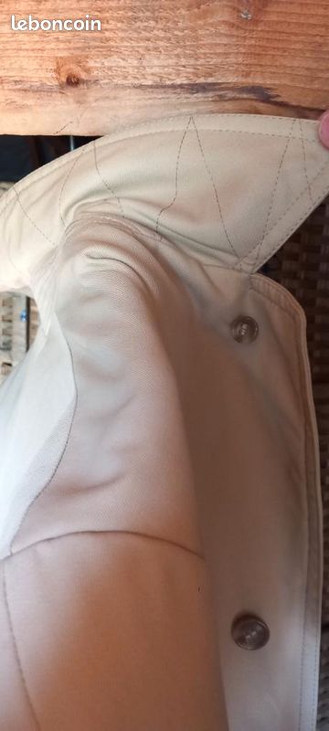Manteau Imperméable Vintage Diolen - Beige Écru - Taille Unique - Occasion Très Bon État
