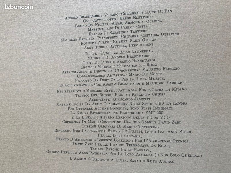 33 tours vinyle « Angelo Branduardi « (image 4)
