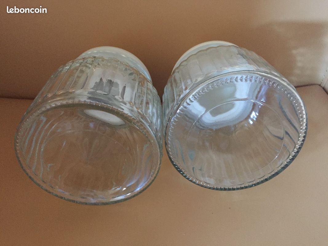 Bonbonnières en verre avec couvercle figurine coq et oiseau en céramique (image 14)