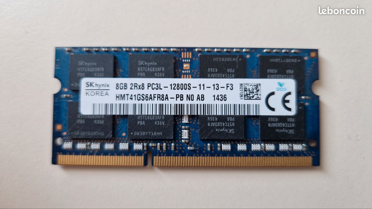 Mémoire RAM 32 Go (4x8 Go) DDR3L PC3L-12800S - SE Hynix - Occasion Fonctionnelle