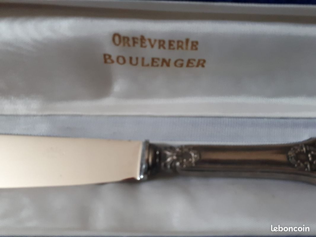 Porte-couteaux Ancien Orfèvre Boulanger, étain Argenté, Art De La Table