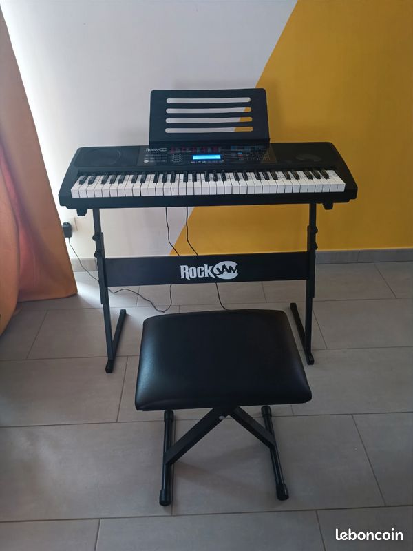 Clavier électronique RockJam RJ761 – 61 touches + support + siège + pédale (image 1)