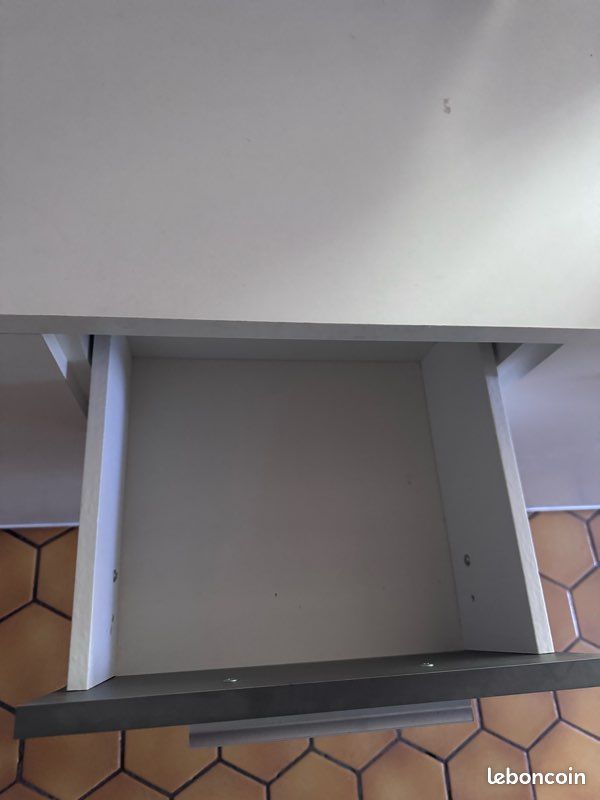 Meuble bas gris blanc rangement (image 6)