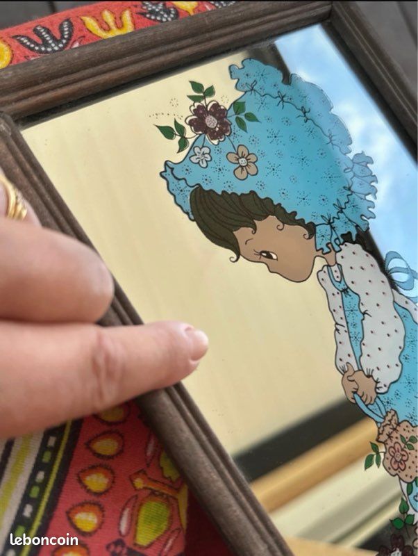 Miroir illustré vintage, objet rare (image 11)