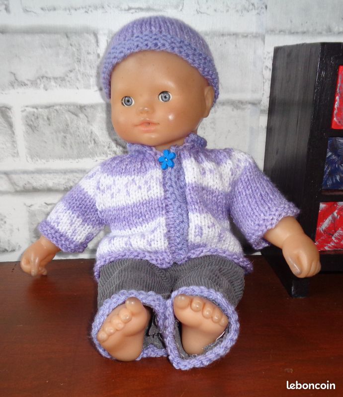 Vêtements pour poupon corolle 30 cm gilet pantalon velours bonnet