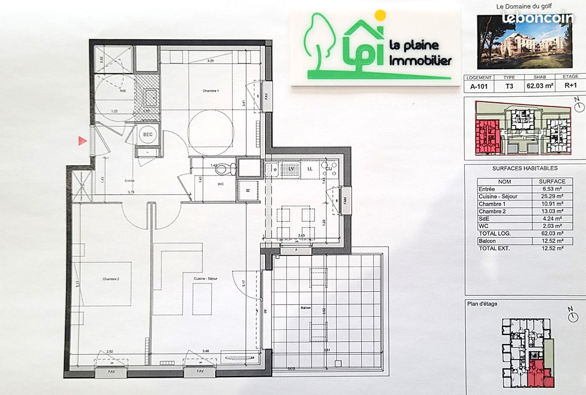 Appartement 3 pièces 62 m² · à Épron · 62 m² · 270 000 €