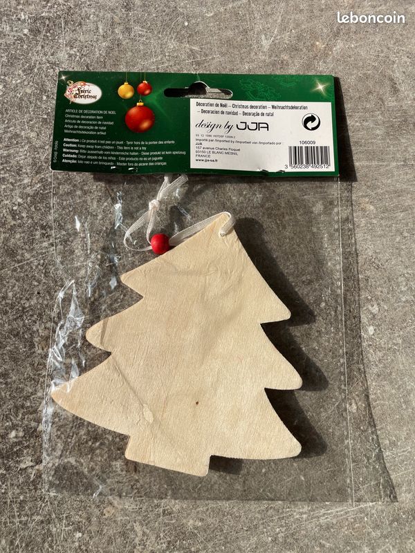 Décoration de Noël à suspendre sapin en bois "Les intemporels" / Neuf (image 2)