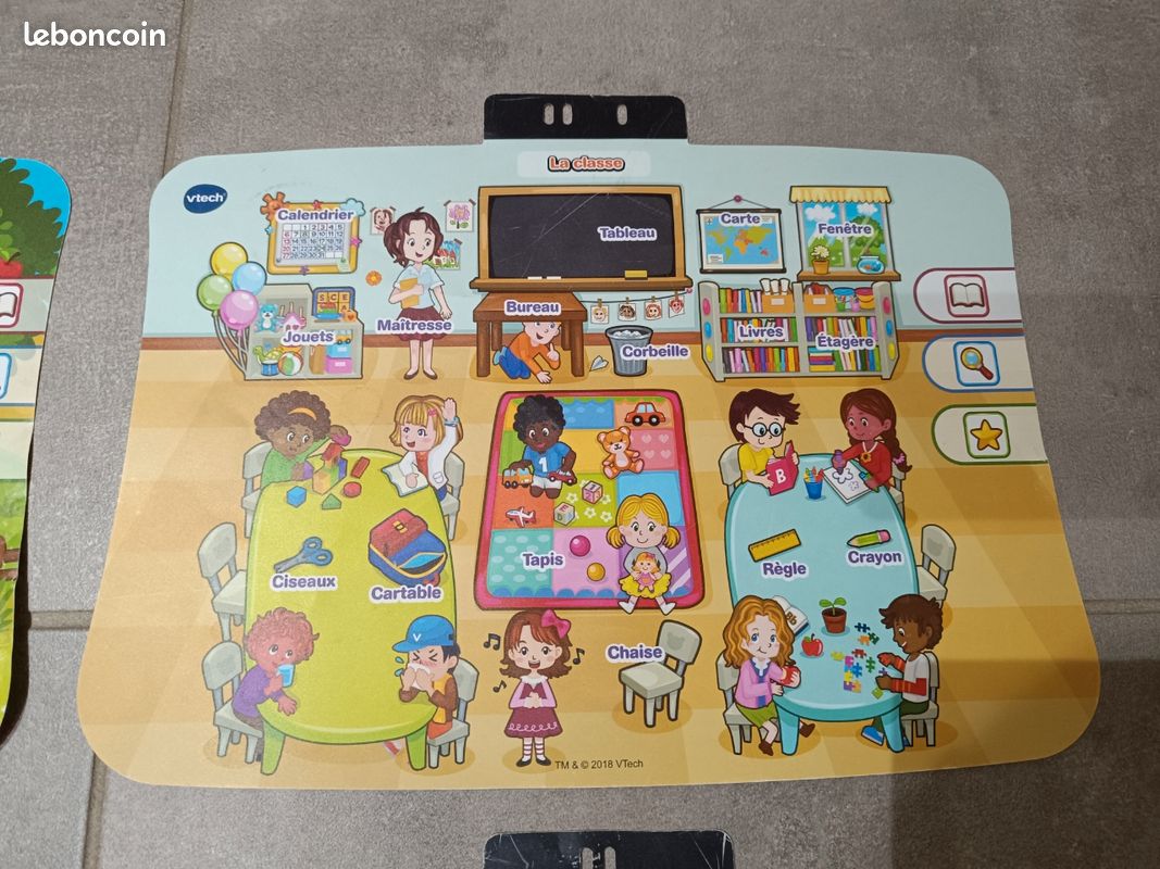 Bureau interactif 3 en 1
Quelques marques d'usure (voir photos) mais en parfait état de fonctionnement.
A partir de 3 ans (image 15)