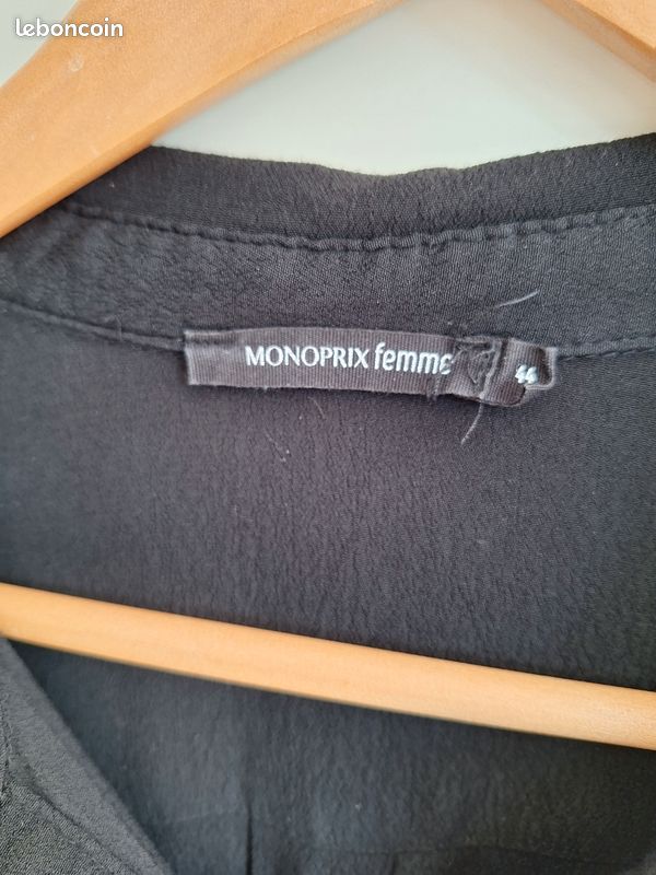 Robe Chemise noire Monoprix T44 (image 3)