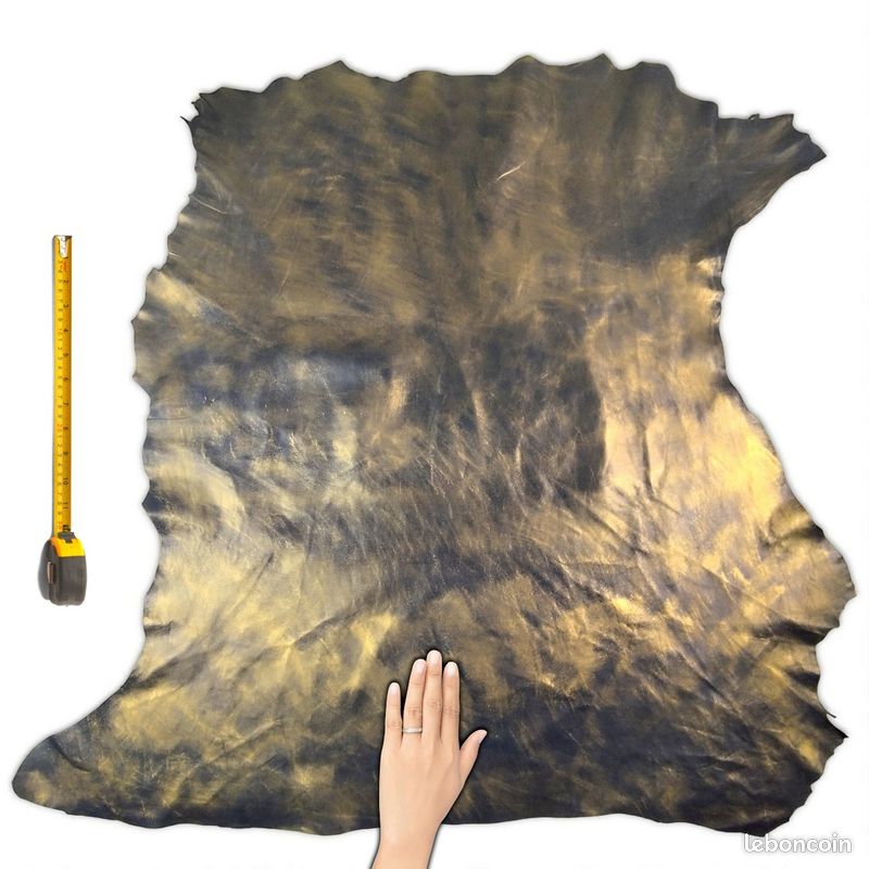 Peau entière de cuir véritable Jaune doré #836 (image 1)