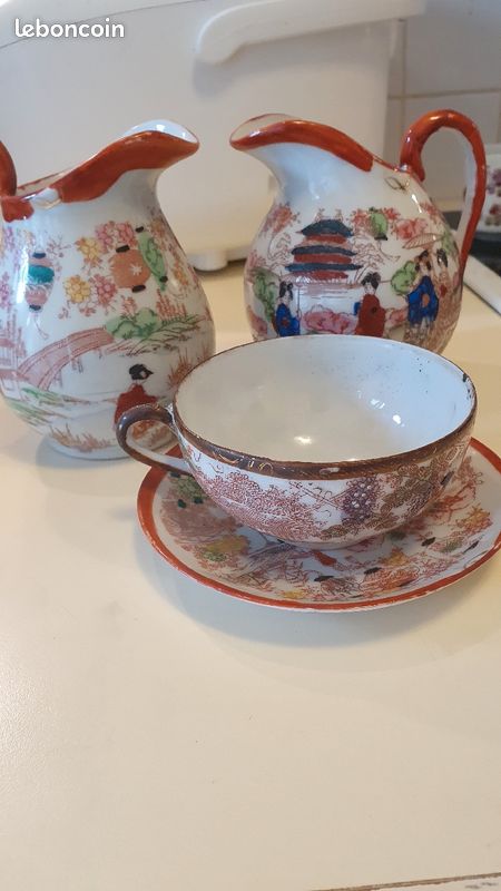 2 carafes et une tasse à thé motifs chinois (image 2)