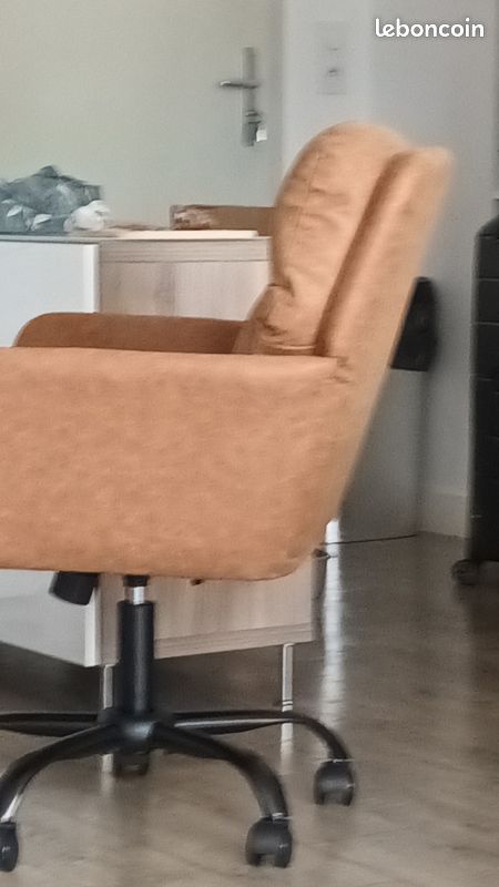 Chaise fauteuil bureau NEUF en cuir 30e (image 2)