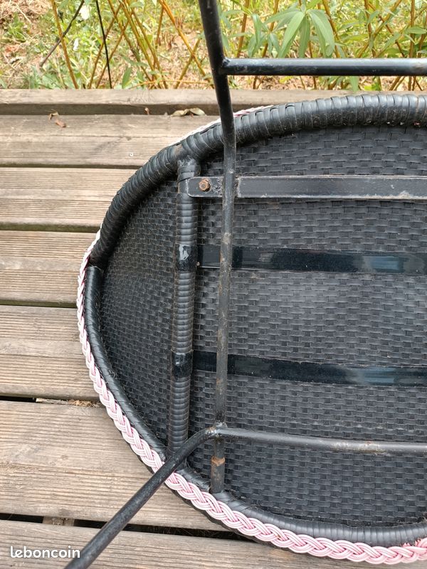 Fauteuil tressage plastique vintage origine (image 3)