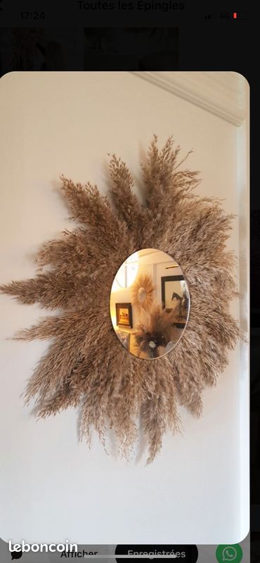 Miroir fleurs séchées (image 1)