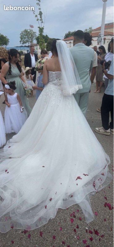 Robe de mariée bustier T38 (image 1)