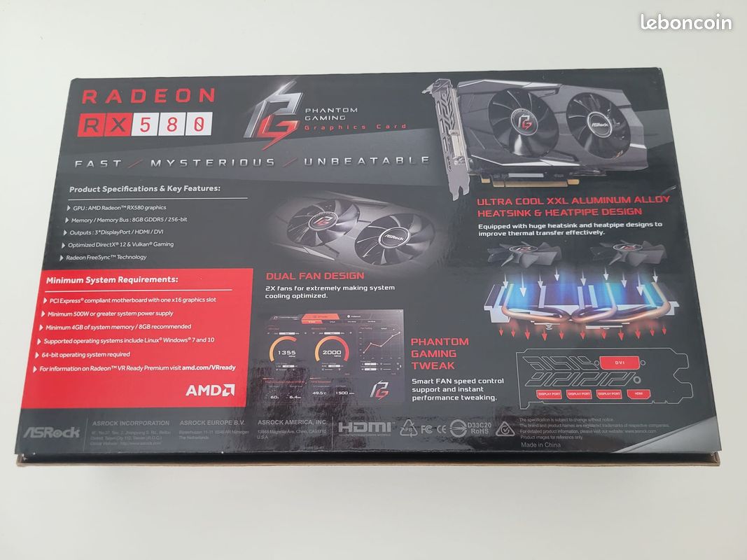 Carte graphique ASRock Phantom Gaming Radeon RX 580 8GB OC (image 6)