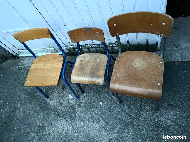 Lot de 3 chaises enfants , école, industrielle (image 2)