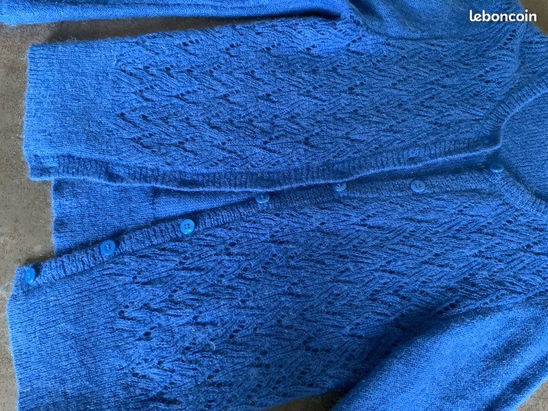 Gilet Bleu Angora Mérinos Extra Fine Girbaud - Taille XL, Homme, Neuf Avec étiquettes (valeur 290€)