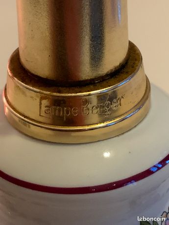 Lampe Berger En Porcelaine - Décor Oiseau De Paradis Et Fleurs, Doré