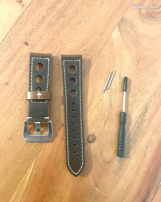 Bracelet Compatible Tag Heuer Marron 22mm | Bracelet Montre Cuir Imitation Pour Carrera Monaco