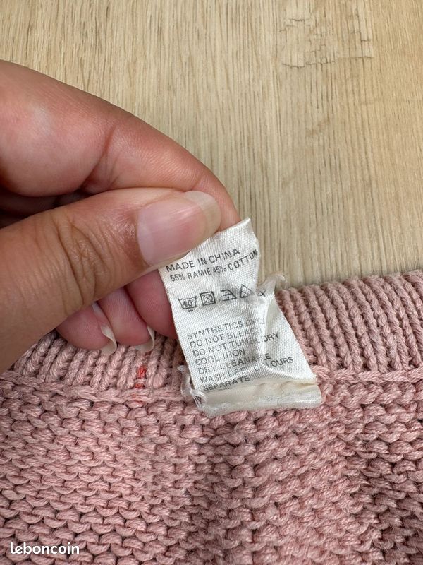 Pull vintage Etam Y2k S/M multicolore pastel brodé fleurs col V maille [0217] (image 5)