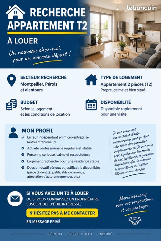 Appartement 2 pièces 35 m² · à Pérols · 35 m² · 650 €/mois