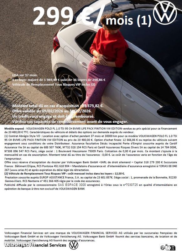 VOLKSWAGEN Polo 1.0 TSI 95 S&S BVM5 VW Edition (image 2)