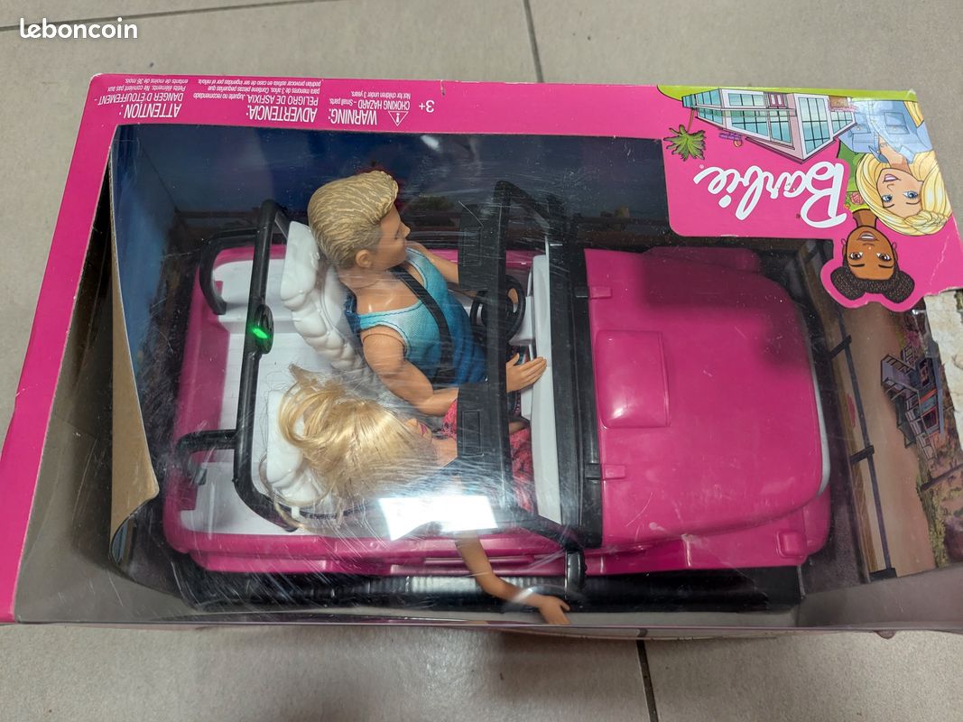 Barbie voiture beach cruiser décapotable de plage rose (image 1)