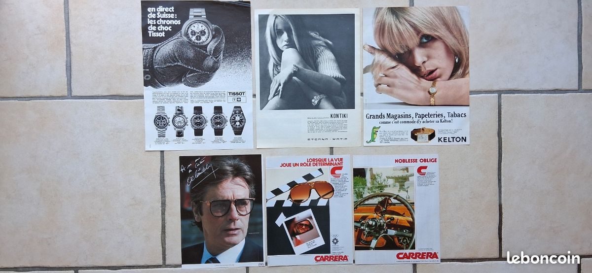 Lot 43 Publicités Magazines Briquets / Stylos / Montres / Lunettes /Fusils de Chasse Vintages 70/80 (image 4)